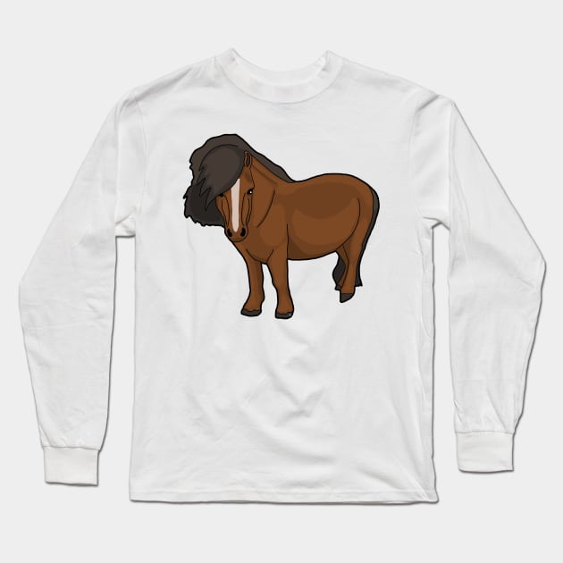 Shetland pony Bay Long Sleeve T-Shirt by Shyflyer